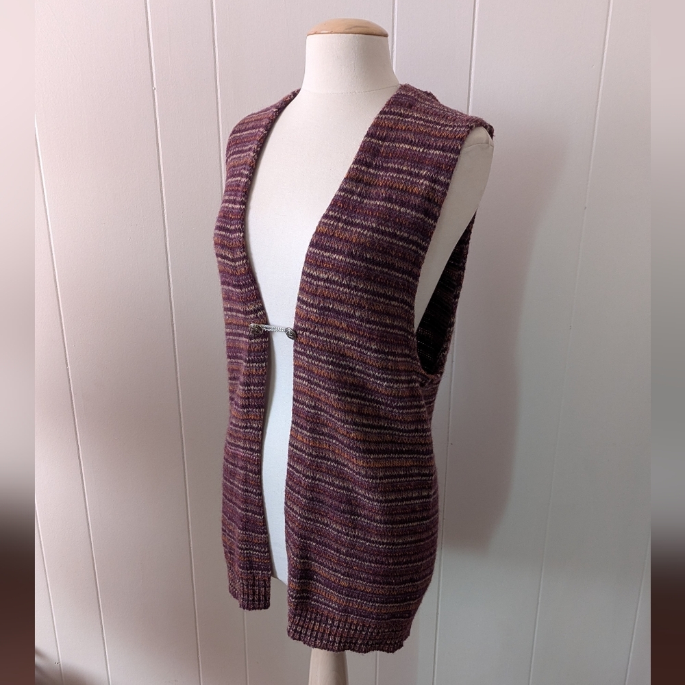 Purple Striped Handmade Wool Blend Vest